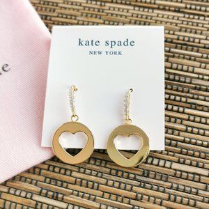Kate Spade Symbols Heart Drop Earrings Gold